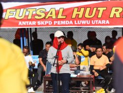 Meriahkan HUT Kemerdekaan RI ke 77, Pemkab Lutra Gelar Pertandingan Futsal Antar OPD