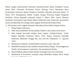 Panwascam Tanete Riattang Timur Bukan Pendaftaran PKD, Ada 8 Kuota, Ini Syaratnya