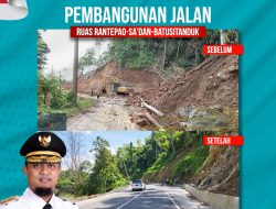 Jalan Ruas Rantepao – Sa’dan – Batusitanduk 5,4 Km Rampung 100 Persen, Gubernur: Sekaligus Jalur Pintas