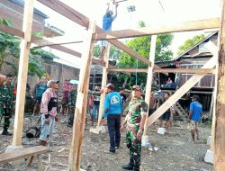 Danramil Dua Boccoe Pimpin Langsung Karya Bakti di Dua Boccoe, Program Bedah Rumah Baznas Bone
