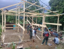 Koramil 12 Cina Bangun RTLH di Dusun Bancetajjurue, Desa Arasoe