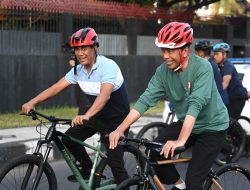 Presiden Jokowi dan Mentan Amran Sarapan dan Sepeda Bareng di Lombok