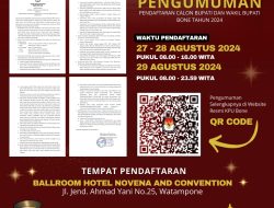 KPU Bone Umumkan Masa Pendaftaran Paslon Bupati, Berikut Persyaratannya!