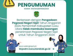 Tahun Ini Pemda Lutra Tidak Membuka Lowongan CPNS