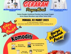 Bupati Bone Akan Launching Kios Pangan dan Gerakan Pangan Murah