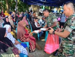 Kepedulian Dandim Bone Bersama Ketua Persit Cabang XXV Hadirkan Warung Makan Gratis dan Bagikan Paket Sembako Gratis untuk Masyarakat